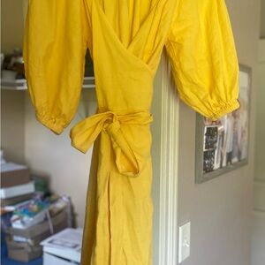 Banana Republic gold wrap dress. XS